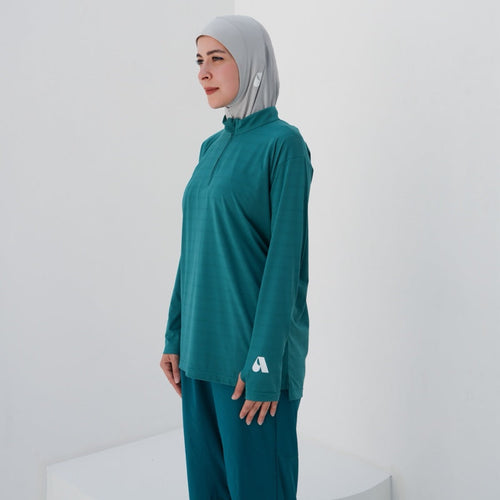Her Flow | Petrol Blue Long Sleeve Shirt