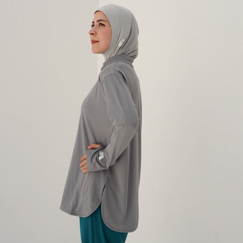 Her Move | Gray Long Sleeve Shirt