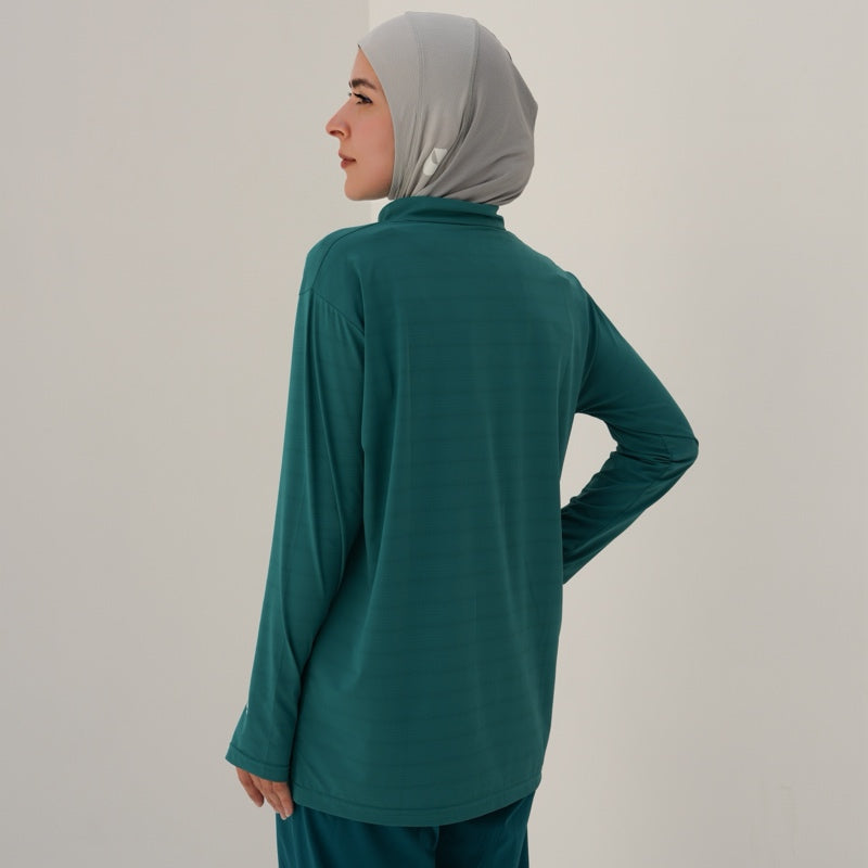 Her Flow | Petrol Blue Long Sleeve Shirt