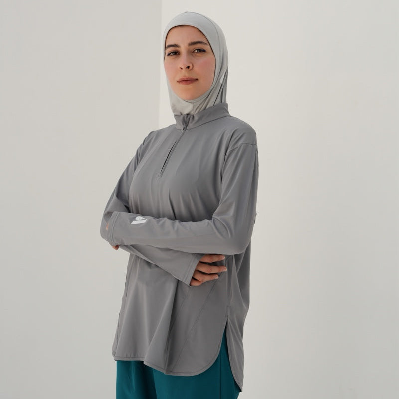 Her Move | Gray Long Sleeve Shirt
