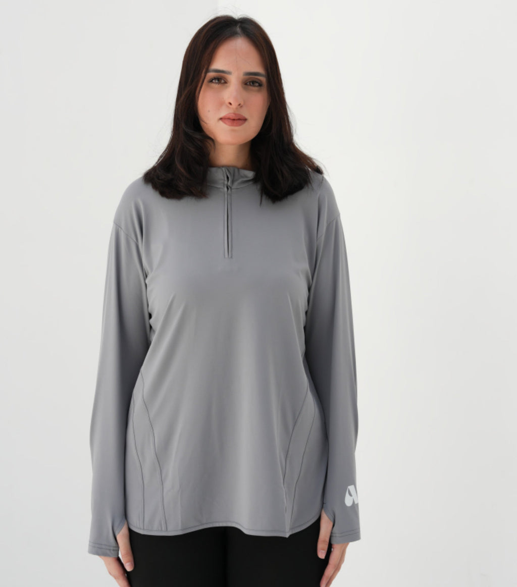 Her Move | Gray Long Sleeve Shirt