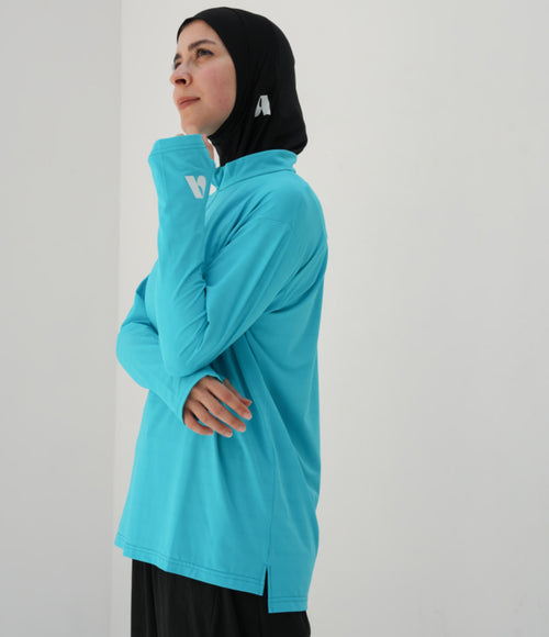 Her Flow | Aqua Blue Long Sleeve Shirt