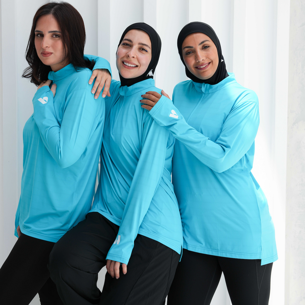 Her Flow | Aqua Blue Long Sleeve Shirt